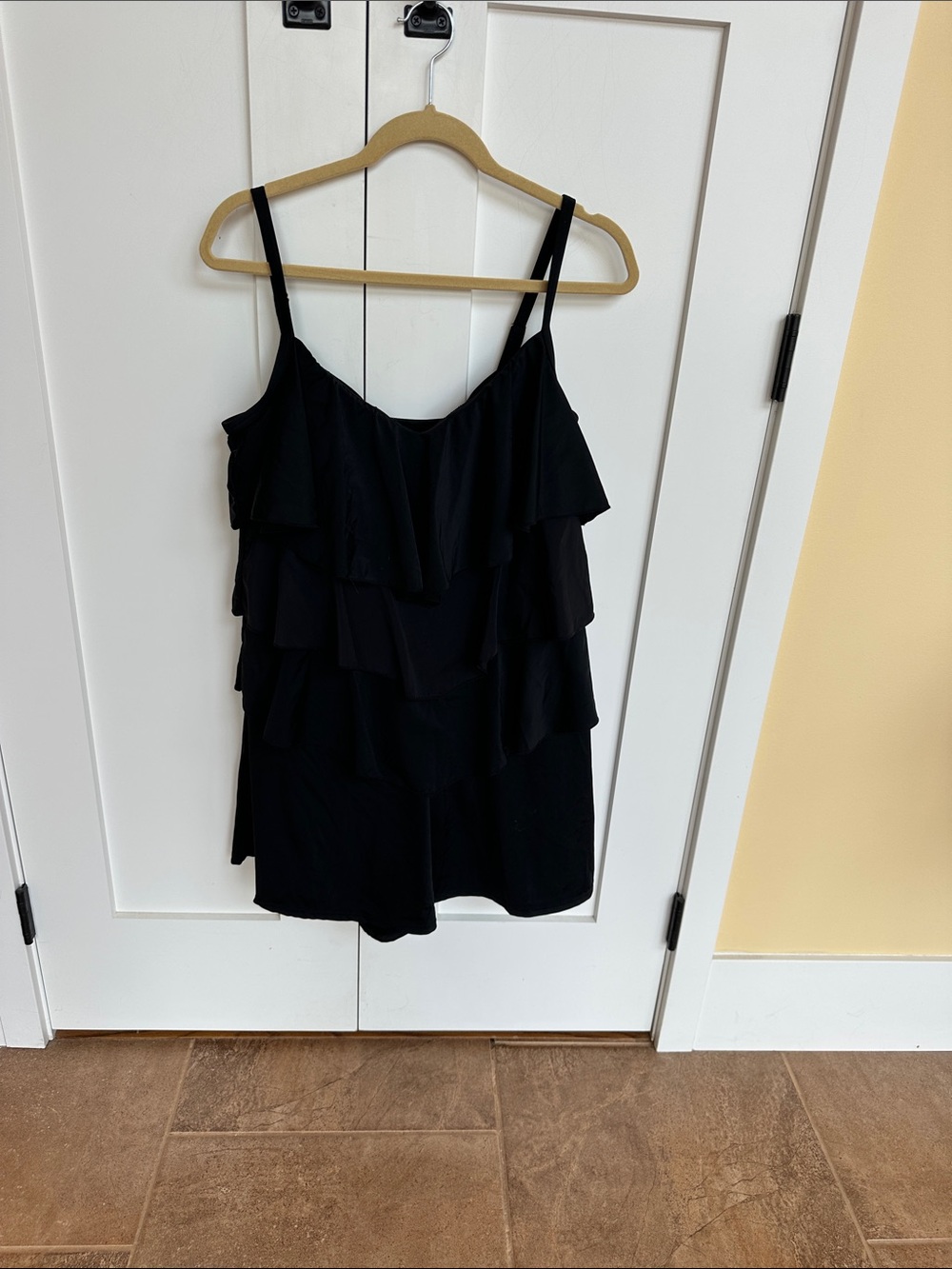 Swimsuit Ruffled Romper - Black Size 16